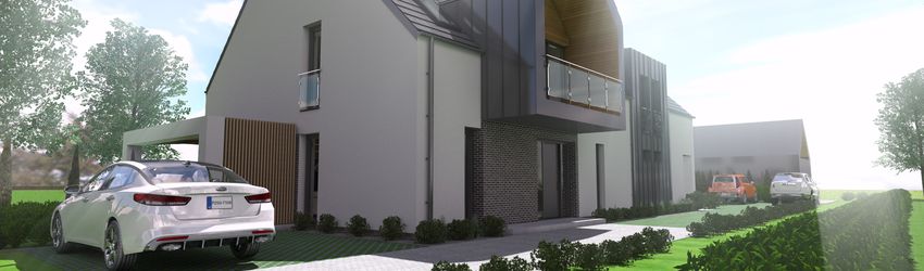 Dom z apartamentami  we Wrzosowie